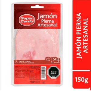 Jamon pierna artesanal 150 gr, super cerdo